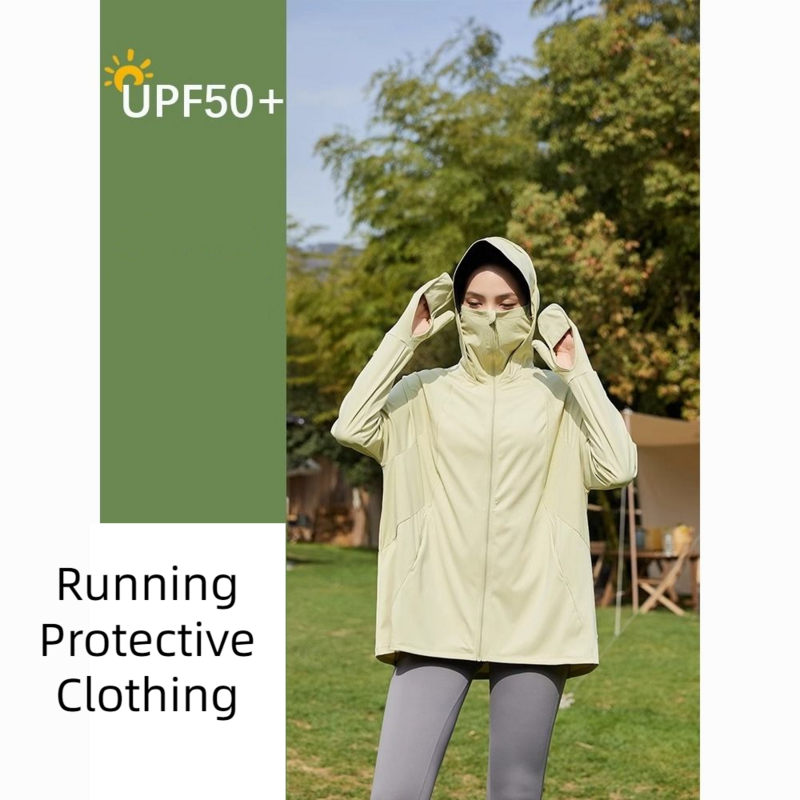 Veste de protection solaire pour femme, manteau de yoga à manches longues, coupe couvertes, anti-UV, vêtements de course, mode sportive, extérieur, été, 2024