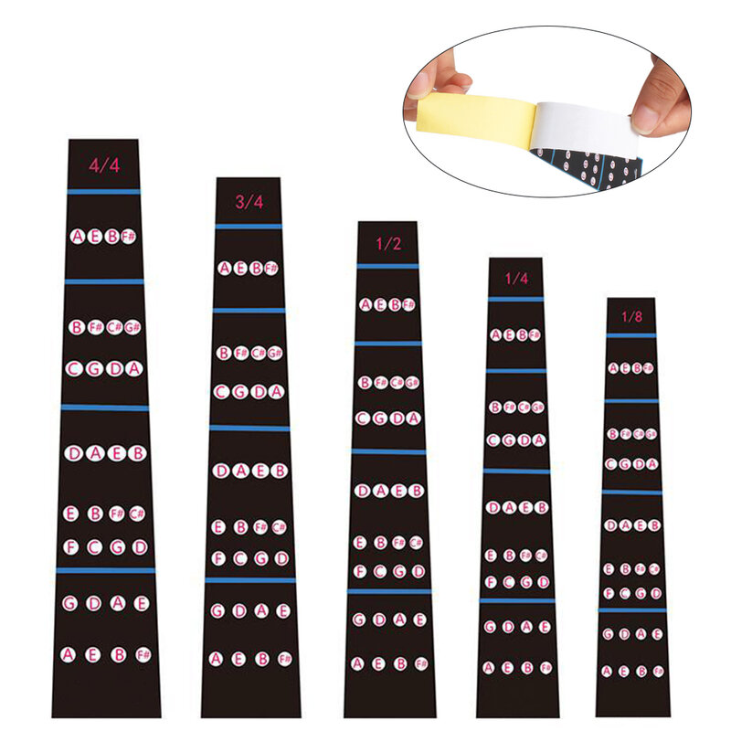 4/4 3/4 1/2 1/4 1/8 Size Violin Fingerboard Sticker Fiddle Pitch Position Sticker No Glue Finger Position Stickers Accessories