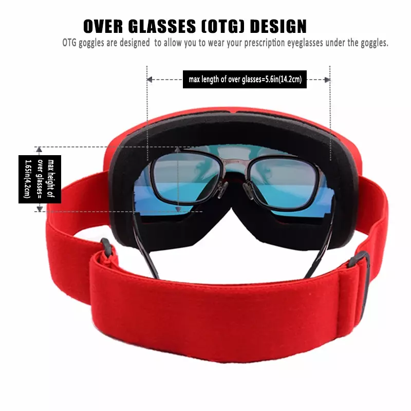 نظارات تزلج PHMAX للرجال على الجليد نظارات نسائية شتوية نظارات شمسية للثلج في الهواء الطلق UV400 عدسات مزدوجة الطبقات نظارات تزلج مضادة للضباب