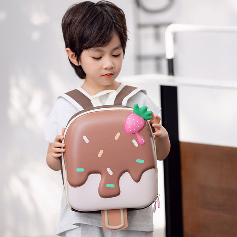 Cartoon Schoolbag para crianças, Ice Cream Shape, Kindergarten Backpack para adolescentes, meninos e meninas, estudantes