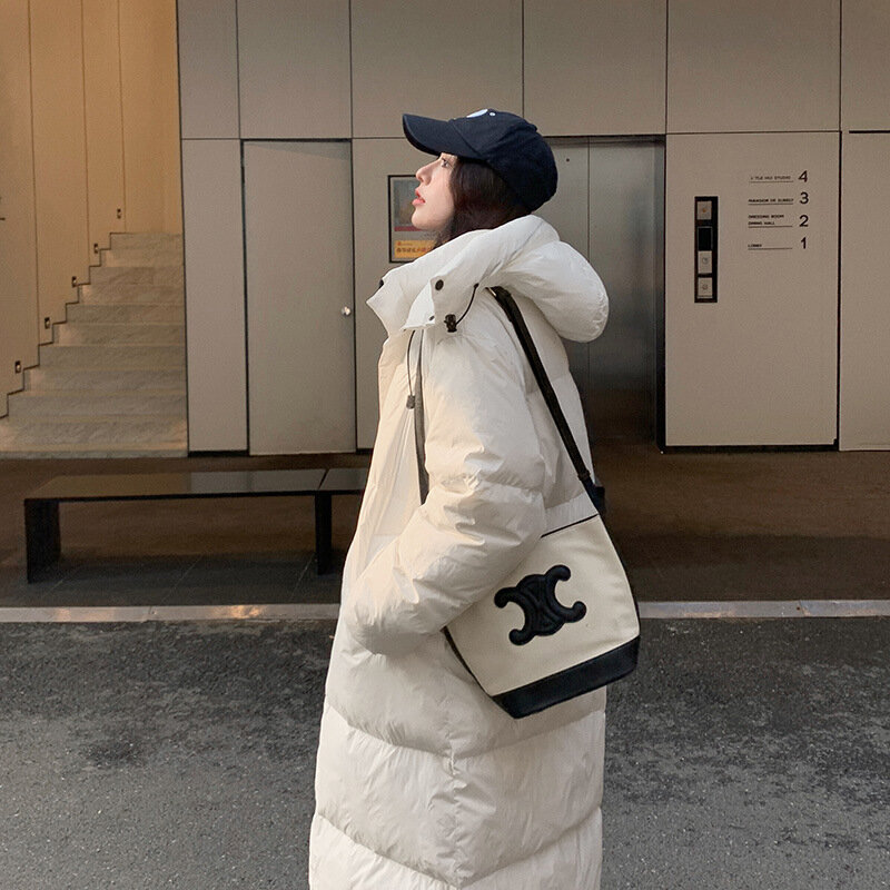 Parkas informales de manga larga para mujer, chaqueta de gran tamaño con una hilera de botones, abrigo grueso y sólido cálido, invierno, 2024