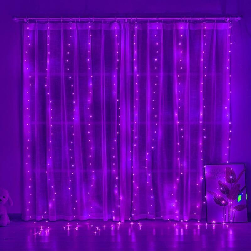 Remote Controlled LED Curtain Lights, Fairy Light, Quarto, Decoração ao ar livre, Casamentos