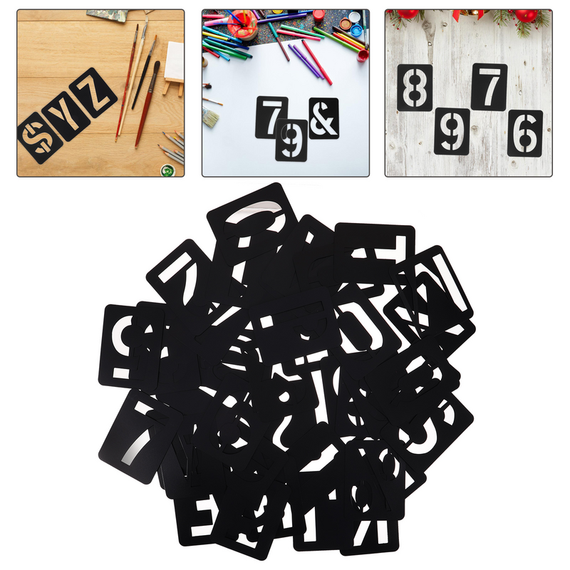 Modèle de lettre et règle pour la peinture, galets de chiffres, grand alphabet, artisanat, moule à chiffres