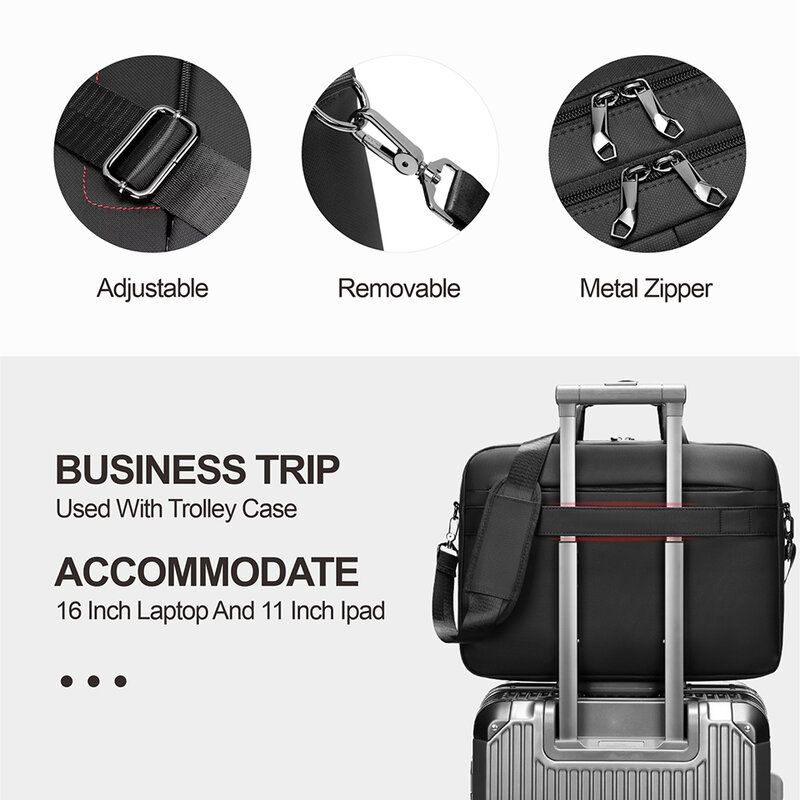 SWISS MILITARY Men's Handbag Business Crossbody Bag New Large Capacity Waterproof Briefcase 16 " Laptop Bag Portable Office Bag