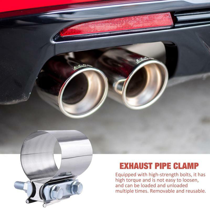 Aço inoxidável Exhaust Pipe Clamp, Muffler Coupler Clamp, substituição automotiva