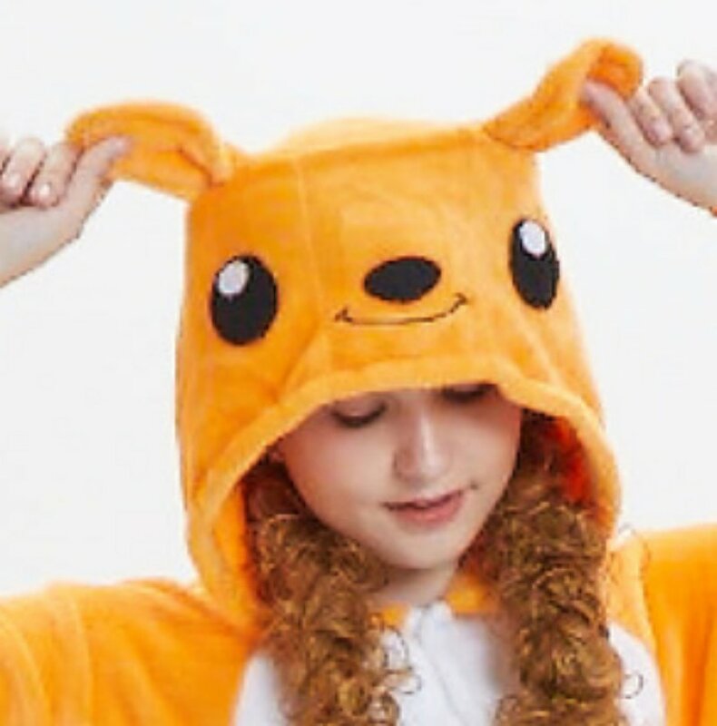 오렌지 캥거루 호주 야생 동물 동물 잠옷 세트, 맞춤형 재미있는 여성 홈 레저 의류, 겨울 봉제 스타일