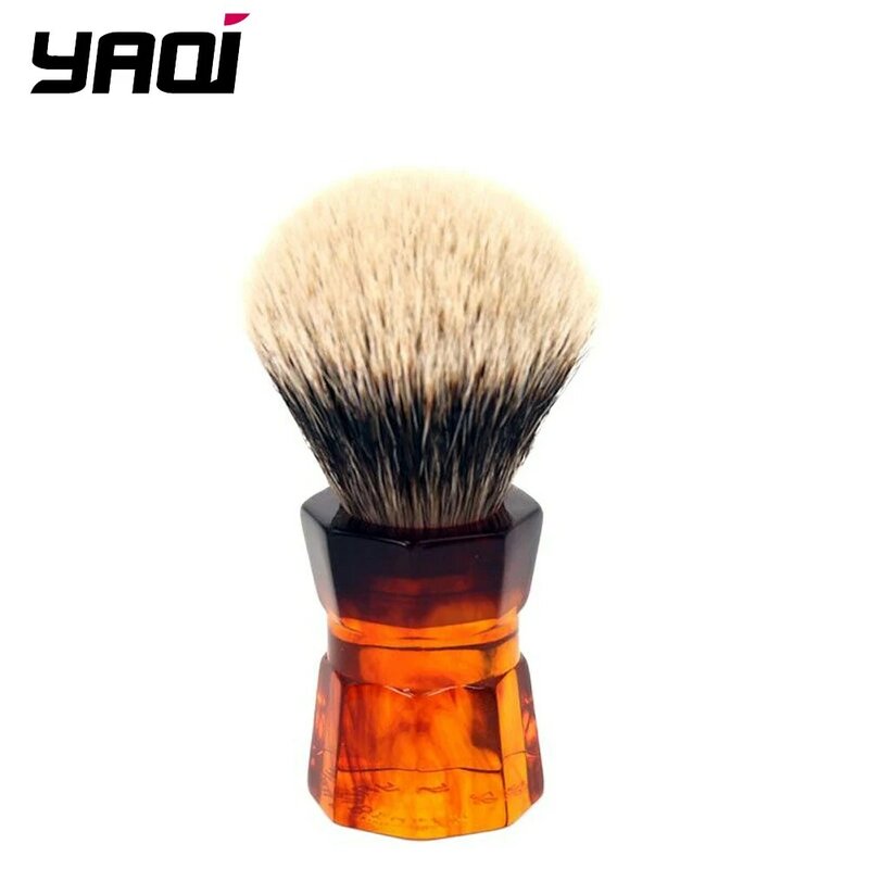 Yaqi-brocha de afeitar para hombre, pelo de tejón de dos bandas, de 26mm, Moka Express