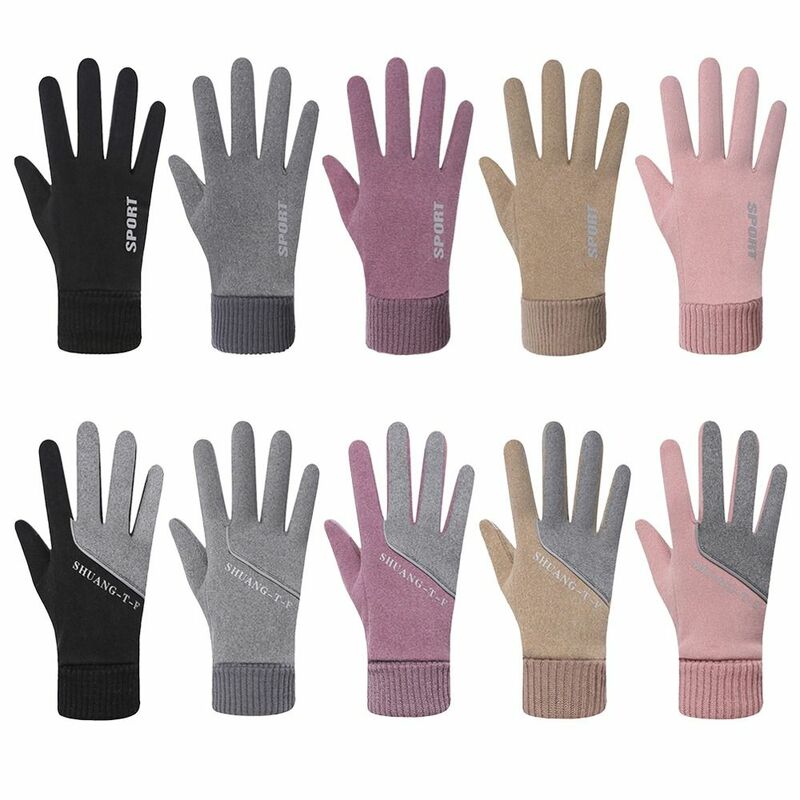 Женские зимние водонепроницаемые велосипедные перчатки, уличные спортивные лыжные перчатки с сенсорным экраном, Нескользящие теплые перчатки с пальцами