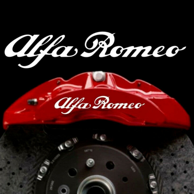 Pegatina impermeable para coche, calcomanía de alta temperatura, compatible con pinza de freno Alfa Romeo, película de vinilo adhesiva, accesorios para automóviles, 4 unidades por juego