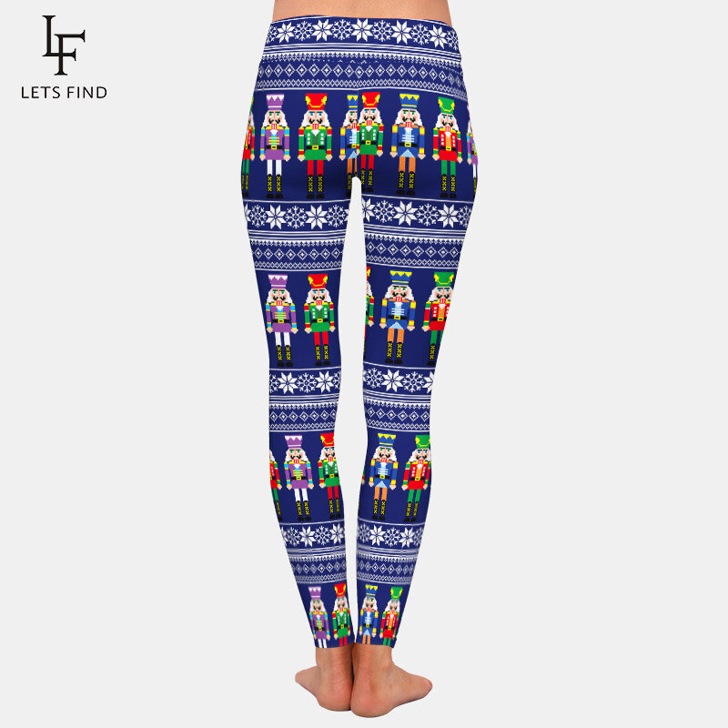 LETSFIND New Arrival 3D bluza świąteczna lub sweter drukuj ciepłe legginsy wysokiej talii szczupłe kobiety legginsy na co dzień