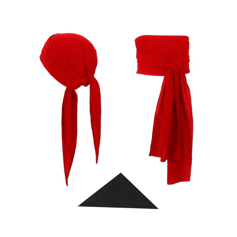 ยุคกลาง Renaissances Pirate SASH โจรสลัด Headscarf โจรสลัดผ้าพันคอผ้าพันคอเข็มขัดเอว Drop Shipping