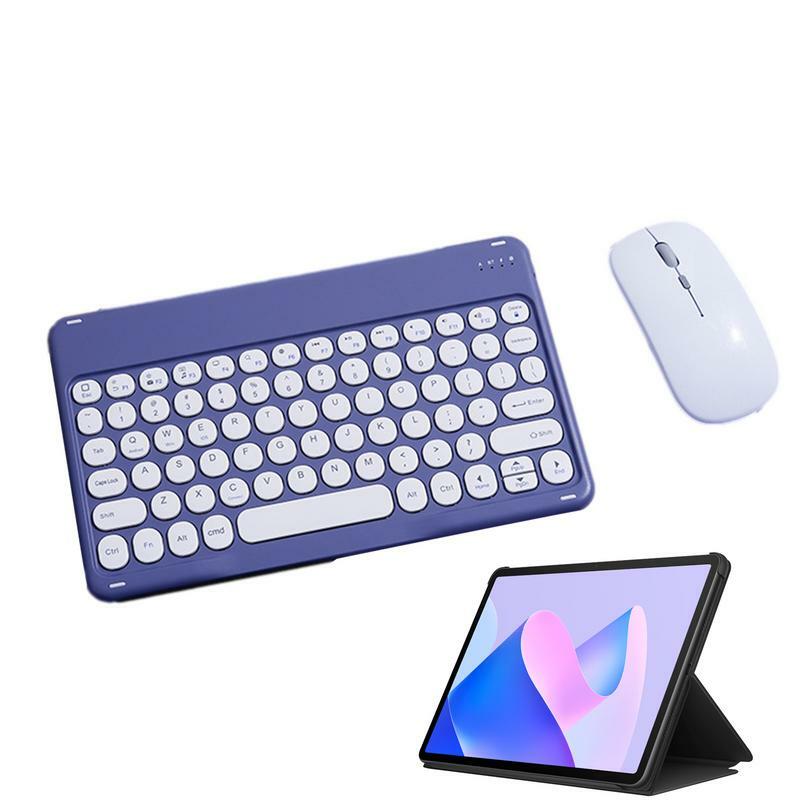 Keyboard nirkabel Tablet, tombol kunci bulat magnetik Keyboard nirkabel Mini untuk ponsel Tablet