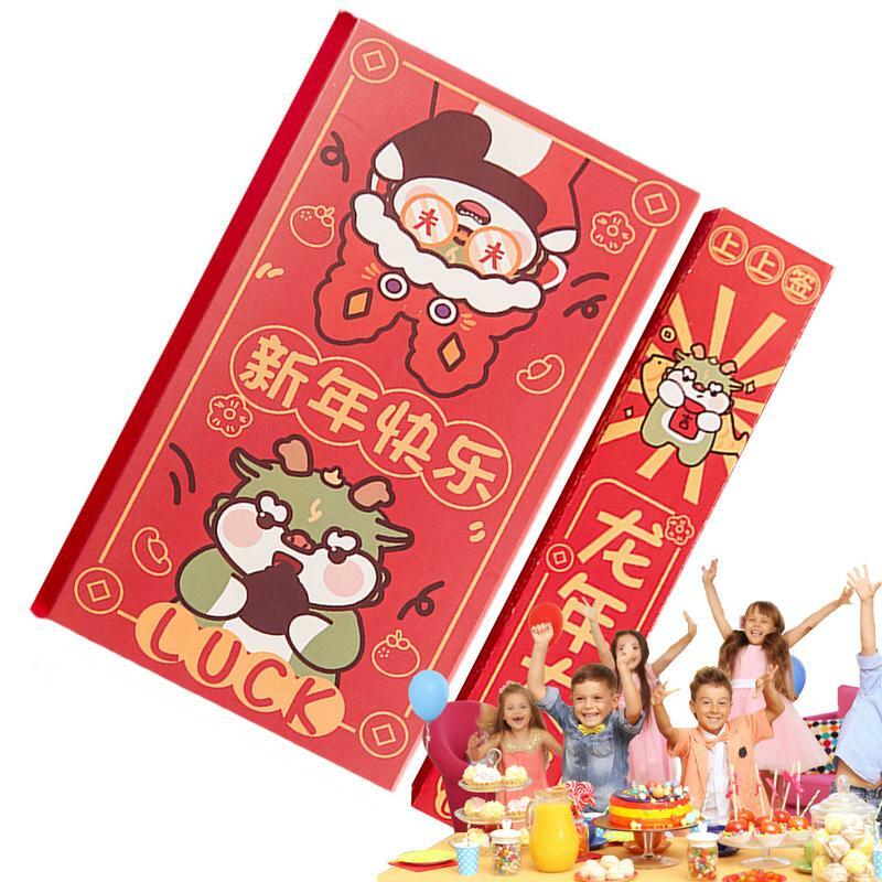 Pacchetti rossi del fumetto buste della lotteria del drago cinese di capodanno festa di carta 2024 borsa dei soldi regali del partito della fortuna