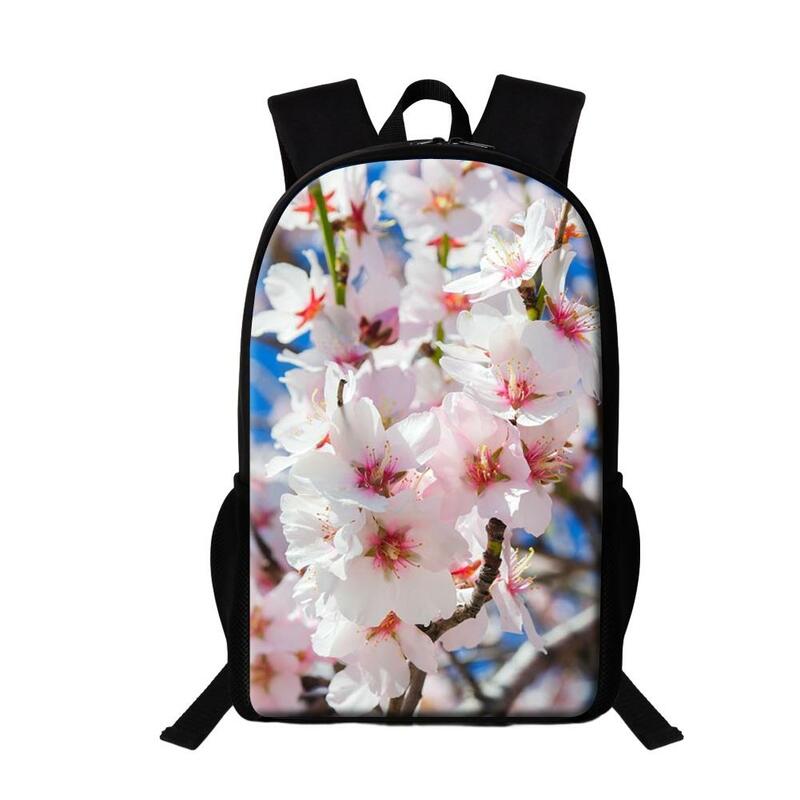 Mochila escolar flor cereja para mulheres, bolsa multifuncional feminina para adolescente, bolsa de imagem para viajar, elegante