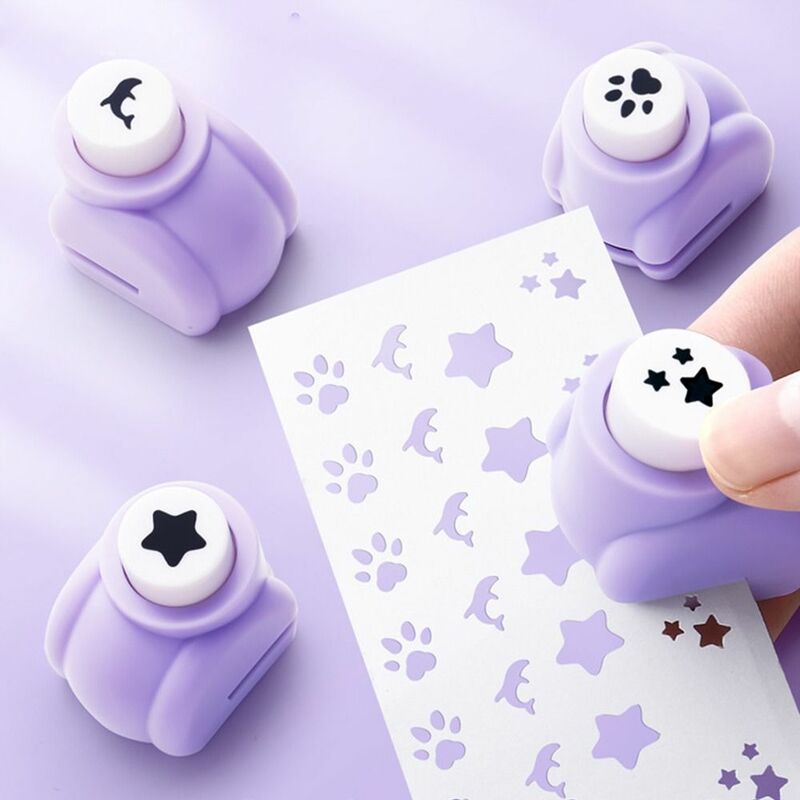 1Pc Purple Mini Paper Punches DIY Crafts Tool Embossing Punches Kindergarten Handmade Hole Puncher For Scrapbooking Gift Card