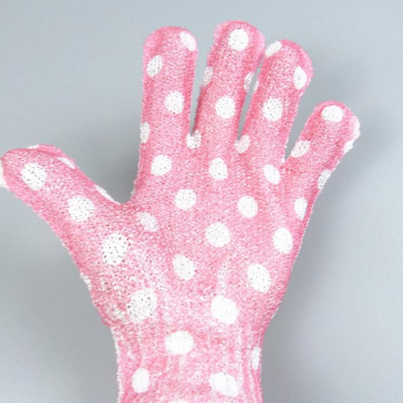 1 buah sarung tangan mandi lima jari acak sarung tangan mandi handuk mandi Scrub Body Back mandi panas sarung tangan elastis sapu perlengkapan rumah anak-anak L5B6