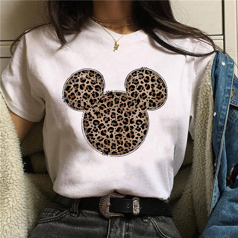 Camiseta con estampado de Mickey y Minnie Mouse para mujer, camiseta de los años 90, Y2k, ropa Kawaii de Disney