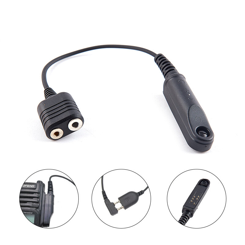 Kabel adaptor 2P Headset Speaker mik untuk Baofeng A58 9R UV-9R Plus UV-XR Walkie