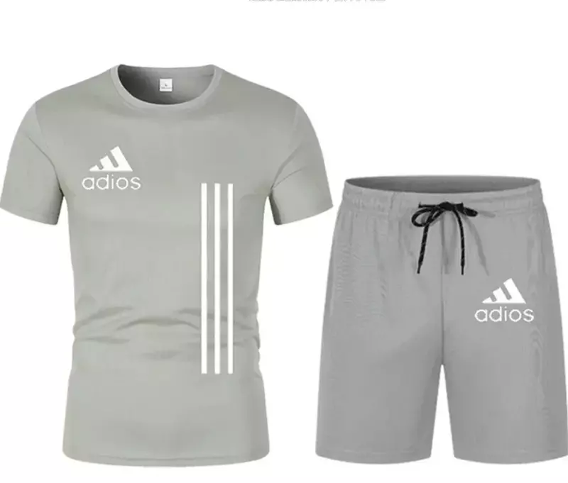 Zomerse Luxe Sportkleding Voor Heren Met Korte Mouwen, Casual T-Shirt En Shorts 2-delige Set Voor Heren