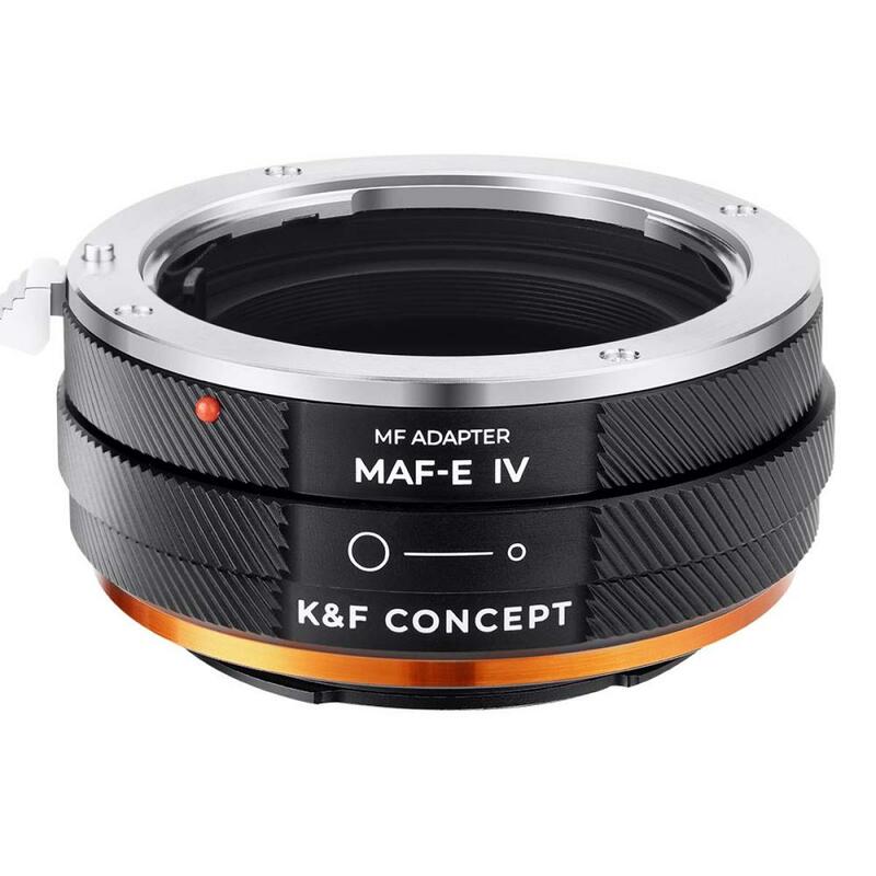 K & fの概念MAF-E iv Pro sony Alpha aとminolta afレンズマウントからSonyeカメラボディアダプターリングとマットラッカー