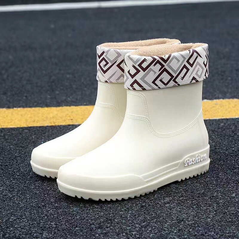 Модные женские резиновые сапоги, женская обувь для защиты от дождя на все сезоны