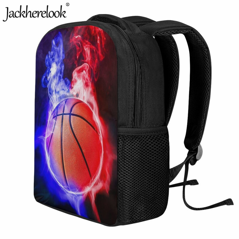 Jackherelook przedszkole dla dzieci nowa tornister moda sport koszykówka wzór płomienia drukowanie torby na książki chłopcy plecak sportowy