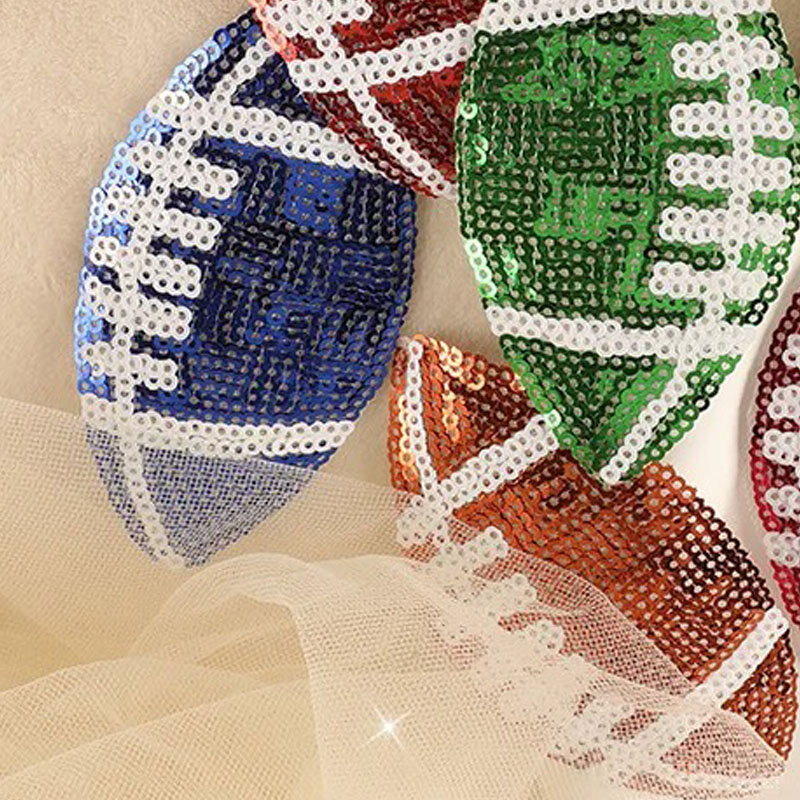 Sequin Embroidery Patches, DIY Handmade PET Rugby Sticker, Ferro em Badge Acessórios para Vestuário, Chapéu, Bolsa, Menino, Menina, Kids Party Gift