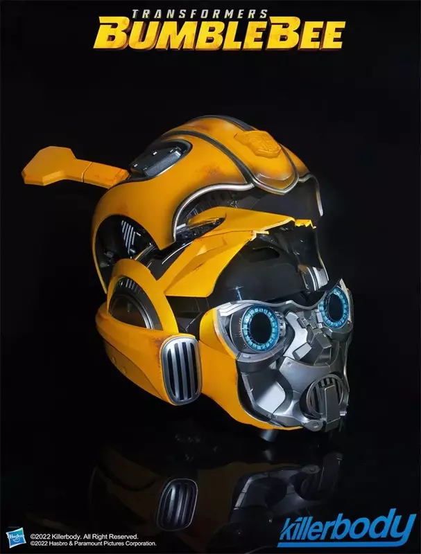 가변 휴머노이드 범블비 1:1 헬멧, 정품 애니메이션 피규어 웨어러블 스피커, 얼굴 변경 모델, 인형 장식 장난감 선물