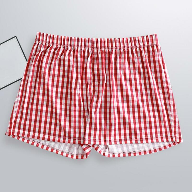 Pantalones cortos con estampado a cuadros para hombre y mujer, ropa de dormir con cintura elástica, cómodos, Unisex