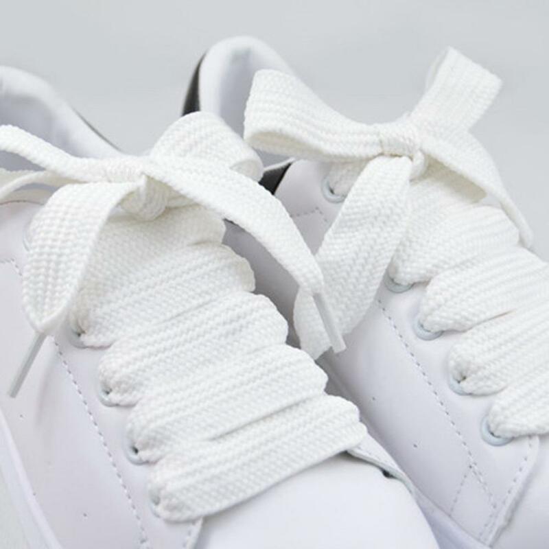 Cordones de doble capa de 1,5 CM de ancho, cuerda deportiva no elástica, cordones blancos para zapatos deportivos