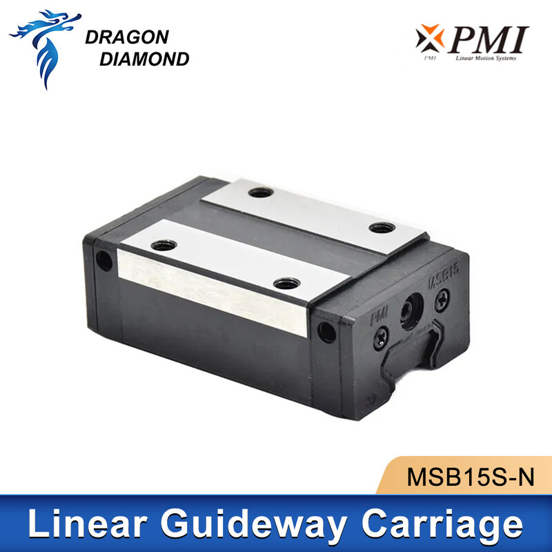 Taiwan PMI Linear Guideway Carriage Block, gravador do laser do CO2, máquina de corte do laser do CO2, MSB15S-N, MSA20S-N