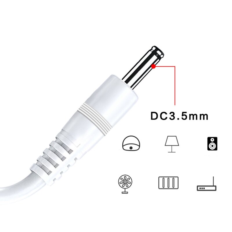 USB إلى تيار مستمر 3.5 مللي متر × 1.35 مللي متر لتيار مستمر برميل جاك كابل الطاقة لمحبي مصباح ليد S دروبشيب