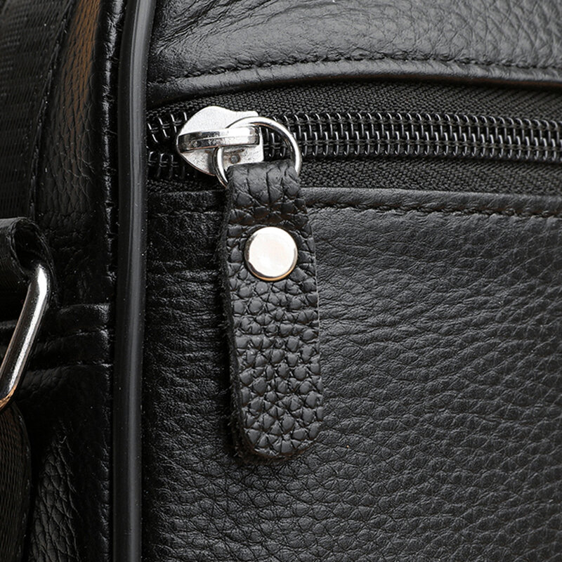 กระเป๋าถือสำหรับนักธุรกิจชายสะพายข้างหนังแท้กันน้ำได้กระเป๋าสะพายไหล่กระเป๋าหิ้วแบบพกพา
