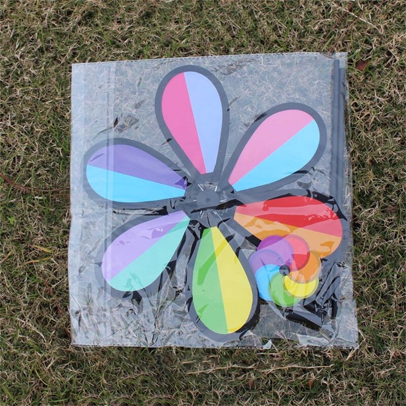 11インチ カラフルなプラスチック風車 キャンプ ピクニック 家の庭の装飾 子供のおもちゃ