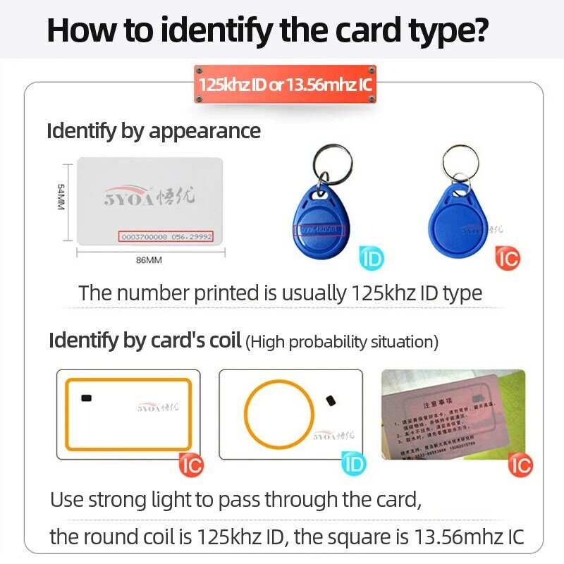 5YOA 100pcs TK4100 Keys Colorful RFID Tag 125KHz Proximity RFID Card Keyfobs Key Fob Access Control Smart Card Colors Keyfob