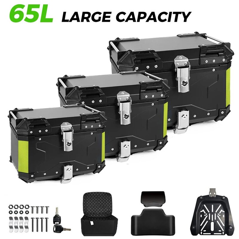 Motorcycle Helmet Box CNC Aluminum Top Tail Rear Luggage Storage Tool Cases Lock Trunk For YAMAHA Tmax For Honda For BMW R1200GS