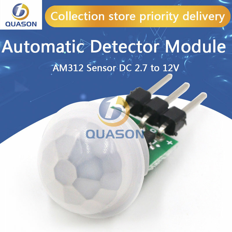 Mini sensor detector automático de movimento pir, módulo de detecção piroelétrico infravermelho ir de movimento humano am312 sensor dc 2.7 a 12v