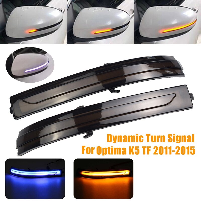2 Pcs Dynamic LED Turn Signal Light Rearview Mirror Indicator Blinker for KIA Optima K5 TF 2011-2015