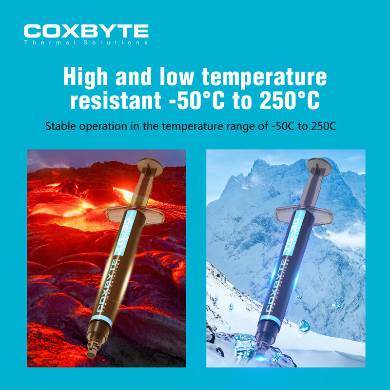 Pasta térmica Coxbyte de 17,5 W/mk para AMD, procesador Intel, Enfriador de CPU, ventilador de refrigeración de ordenador, GPU VGA, disipador térmico de yeso