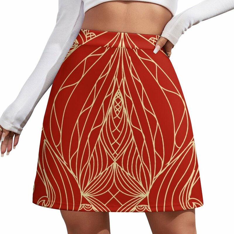 Mini Jupe de Luxe pour Femme, Tenue de Soirée Élégante, Style Royal Red Temple, 2023, 2023