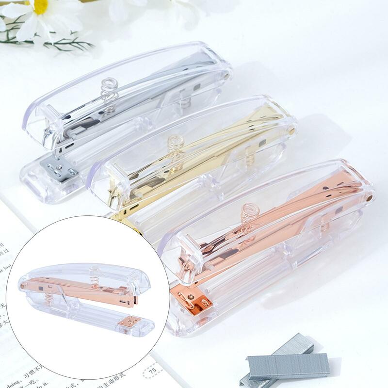 2xClear Acrylic Stapler, Stationery Spring Powered for School Office Student