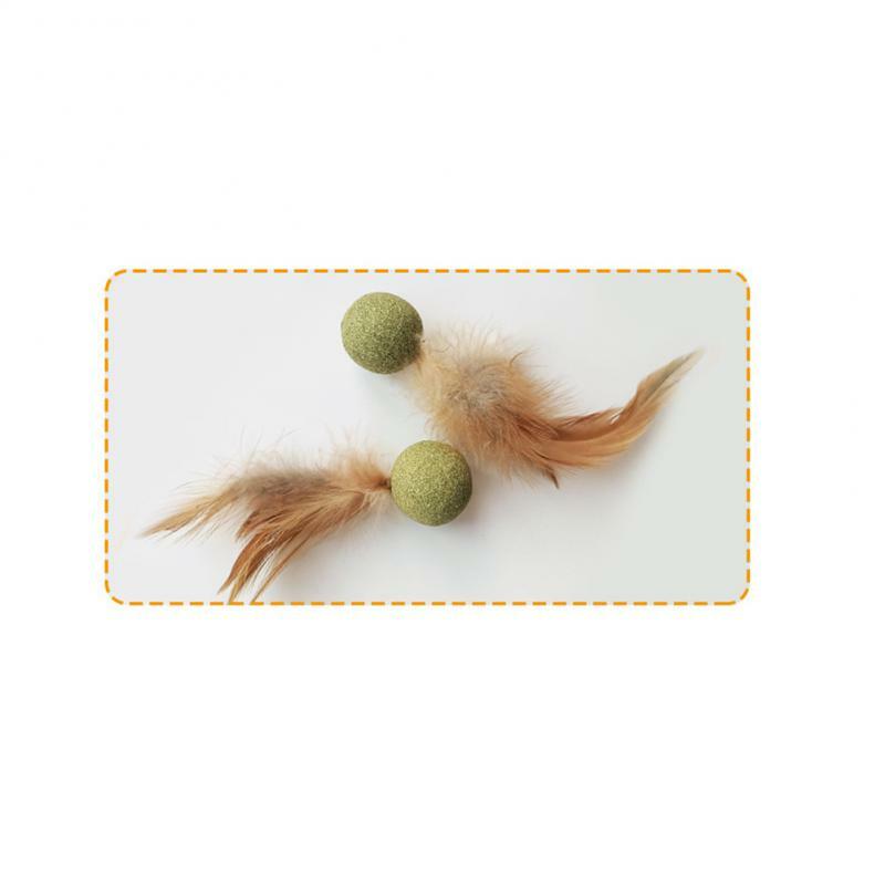 Juguetes de hierba gatera para gatos, pelota multifuncional con plumas, palo de caramelo saludable, ideal para lamer aperitivos, promover la digestión
