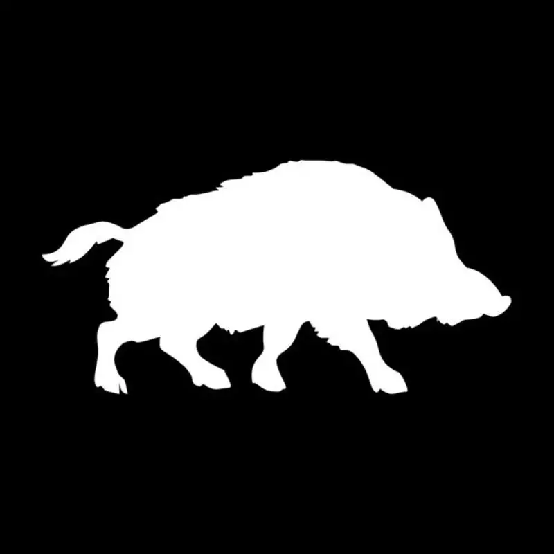 멧돼지 돼지 재미있는 비닐 자동차 스타일링 장식 스티커 및 데칼, 블랙, 실버, 15.2x7.6cm
