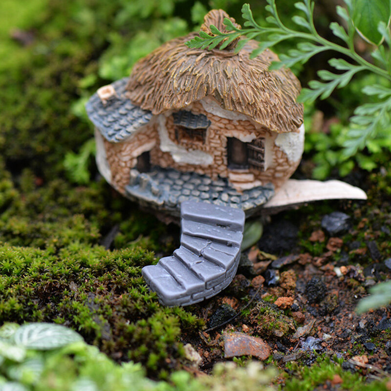 Escadas de pedra estatueta micro paisagem estátua decoração para casa resina artesanato em miniatura fadas jardim decoração acessórios presente moderno