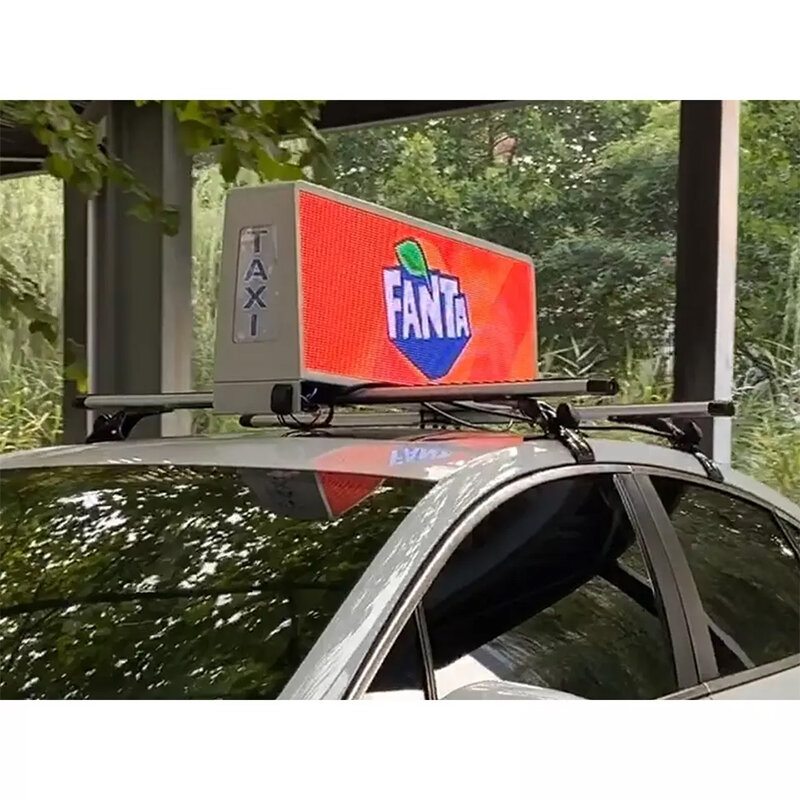 Taxi LED Display Screen Car Roof P2.5 Outdoor Full Color Waterproof Sign Control 4G WiFi GPS Display Animation Billboard