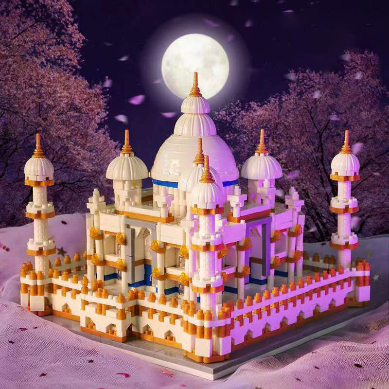 2669 pçs cidade mini mundialmente famoso taj mahal arquitetura modelo blocos de construção tijolos palácio brinquedos educativos para crianças presente