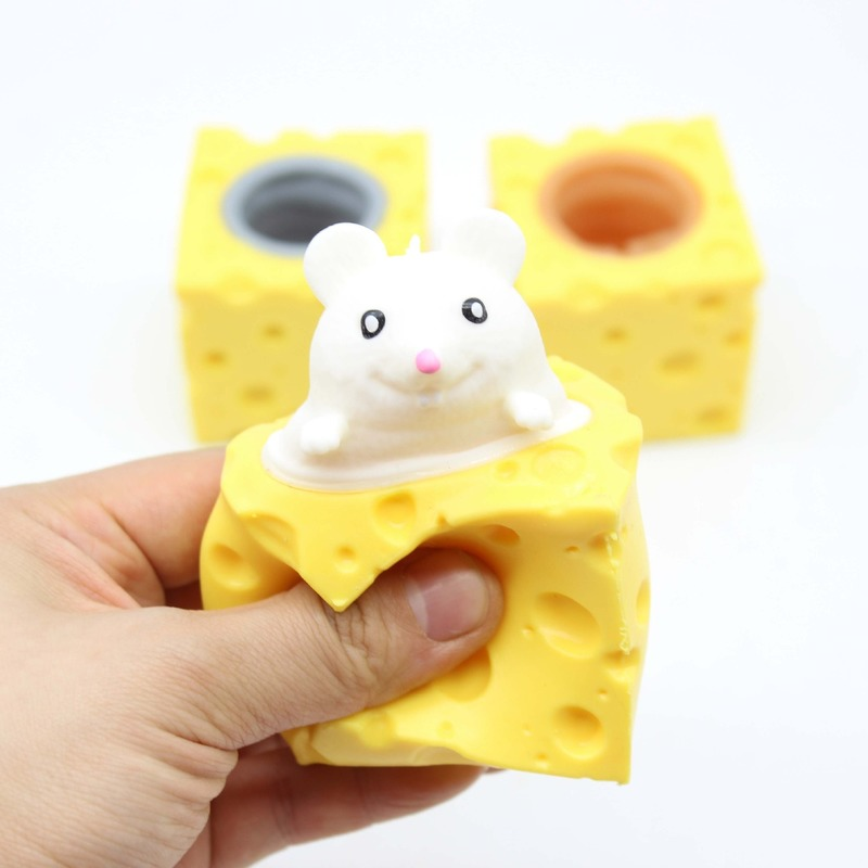 Pop-up lustige Maus und Käse Block Squeeze Anti-Stress-Spielzeug verstecken und suchen Figuren Stress abbau Zappeln Spielzeug für Kinder Erwachsene