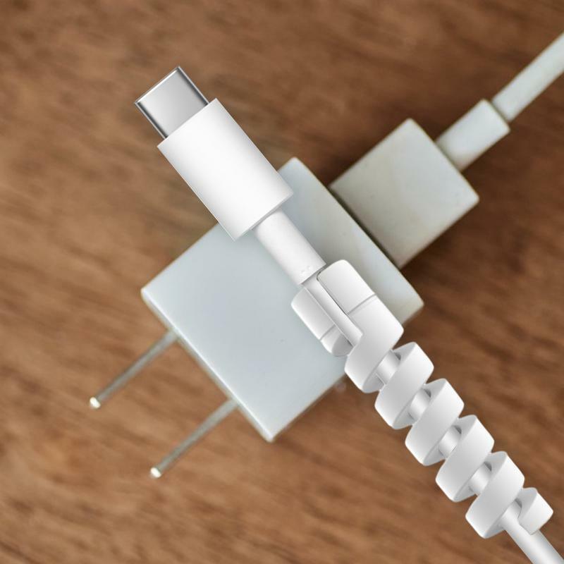 6pcs Charger Protectors Spiral Wire Protector Cable Wrap Protective Charger Cable Saver Cartoon Spiral Cord Line Saver
