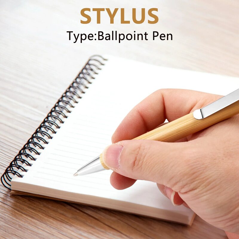 100 Pcs/Lot Bamboo Ballpoint Pen Stylus Contact Pen Office & School Supplies Pens & Writing Supplies Gifts-Blue Ink