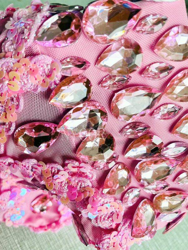 Świecące cekiny kryształy długa sukienka kobiety na wieczorny bal przyjęcie sukienka urodzinowa sexytransparentny kostium Performance Show strój sceniczny